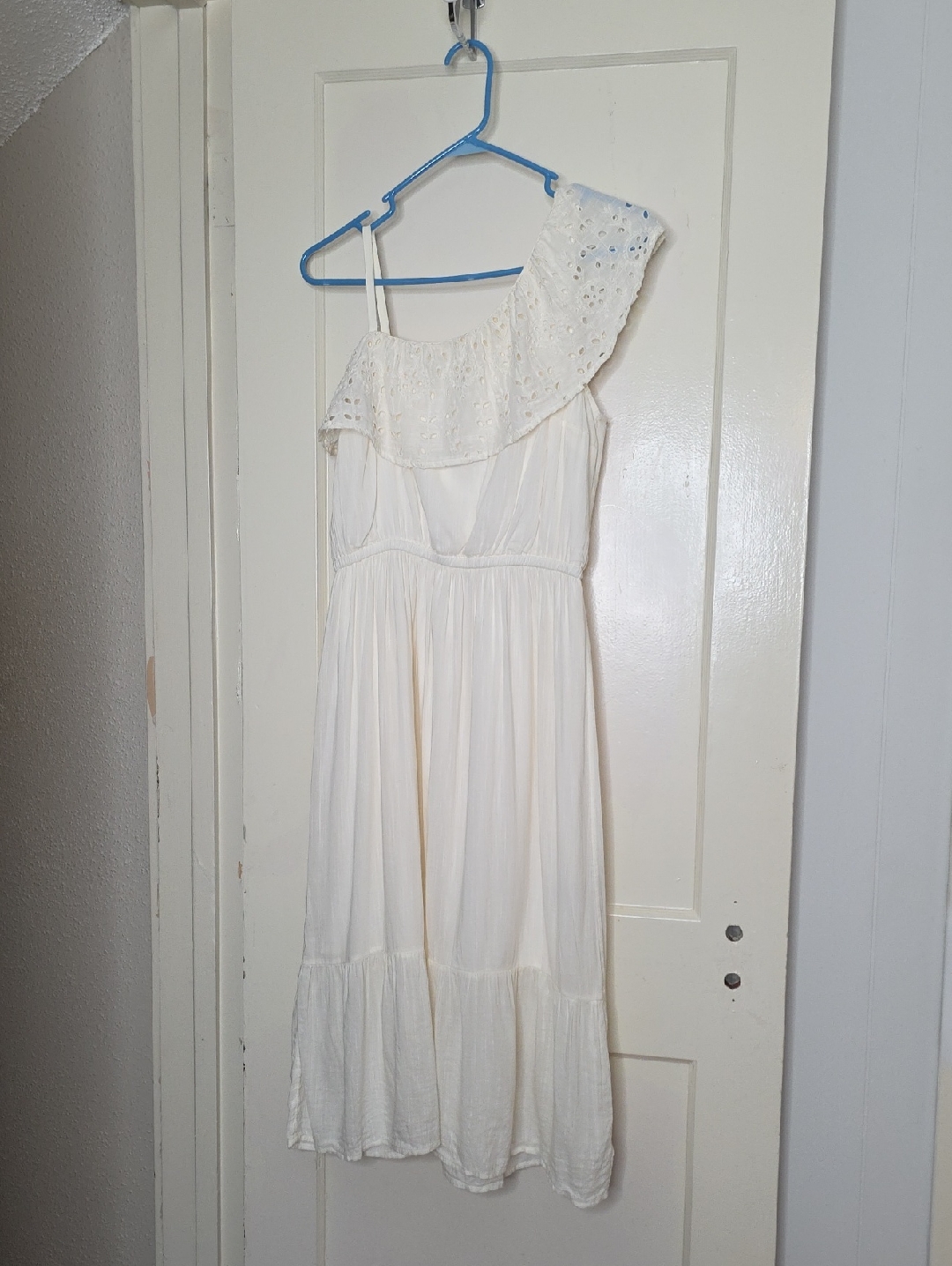 Asymetric Dress Eyelet Detail Size Small